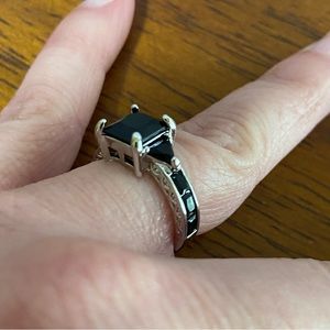 NWT Silver and CZ Black Zircon, Size 5